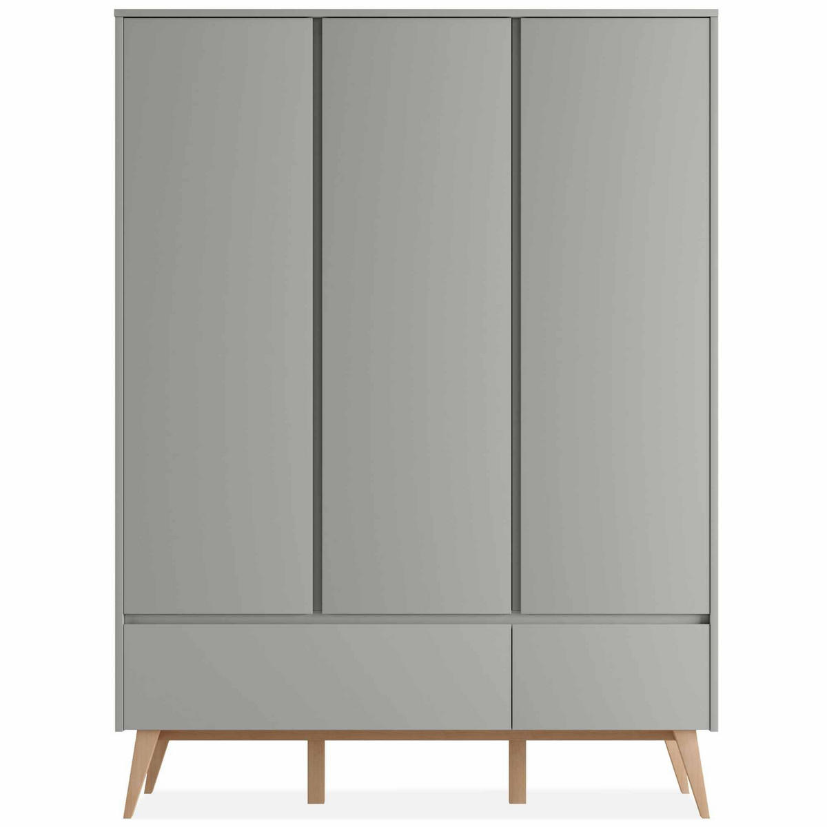 KINDERKLEIDERSCHRANK Drehtürenschrank Dambi - Grau, Holz (149/200/53cm) - KONSIMO®