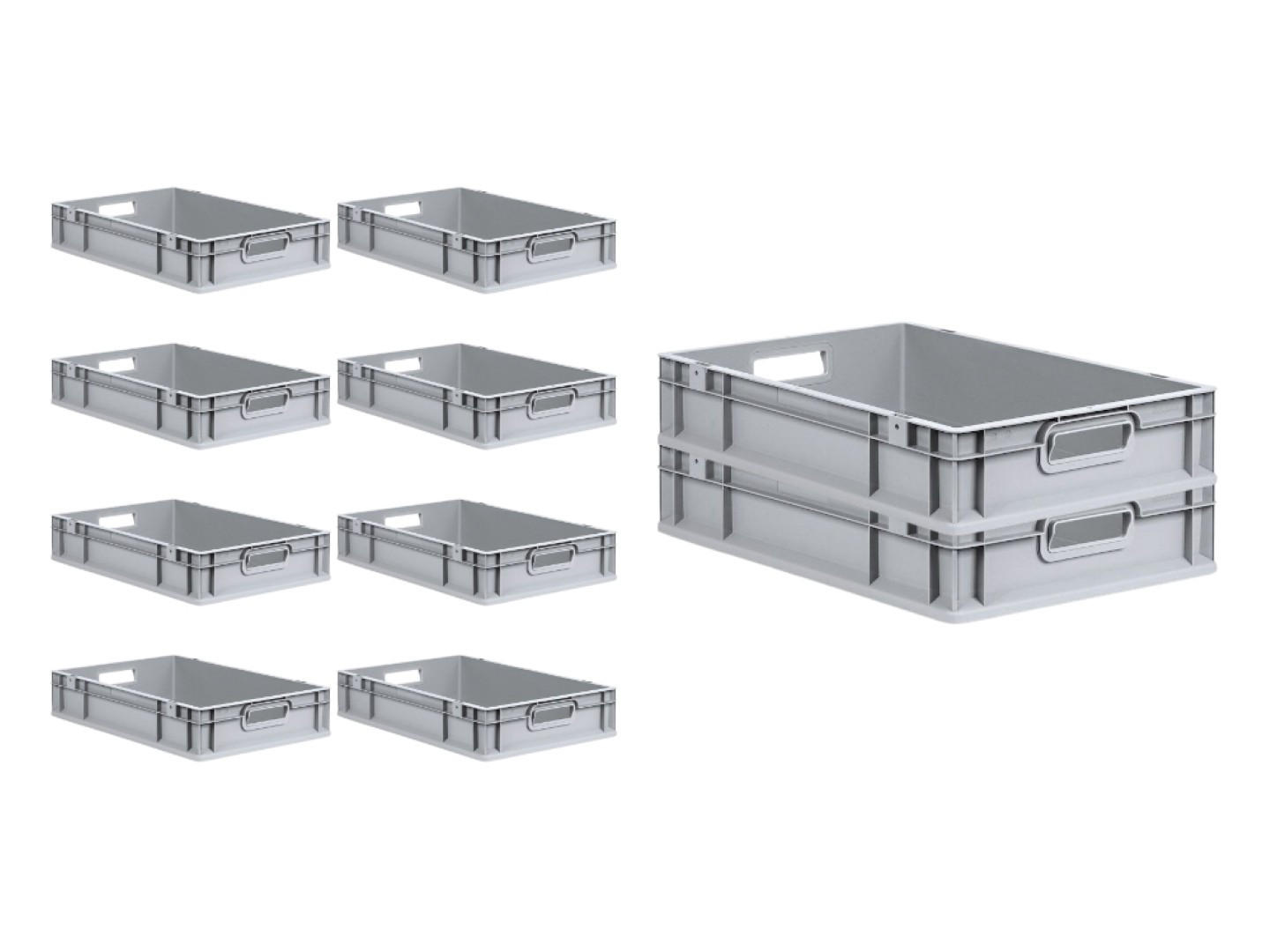 EUROBOX Nextgen Economy Griffe Offen 12x40x60cm 23 Liter - Grau, Kunststoff (40/12/60cm) - PROREGAL