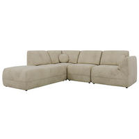 ROHOVÁ SEDAČKA NOARA 5M L Béžová Samet - Vlevo - černá/béžová, textil/plast (244/267cm) - MKS