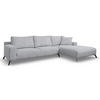 ECKSOFA Aspen in L-Form, Coach Farbe: Hellgrau, Cordstoff, Ottomane Rechts - Hellgrau, Textil (312/187cm) - VENASI MÖBEL