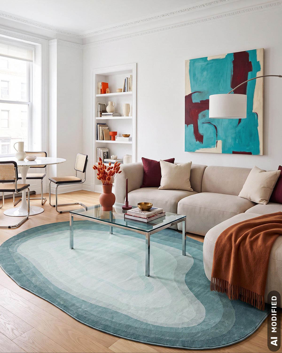 TEPPICH Bova Penta Mazovia Unregelmäßige Form 120x160cm Grün Abstrakt Kurzflor - Grün, Textil (120/160cm) - Mazovia