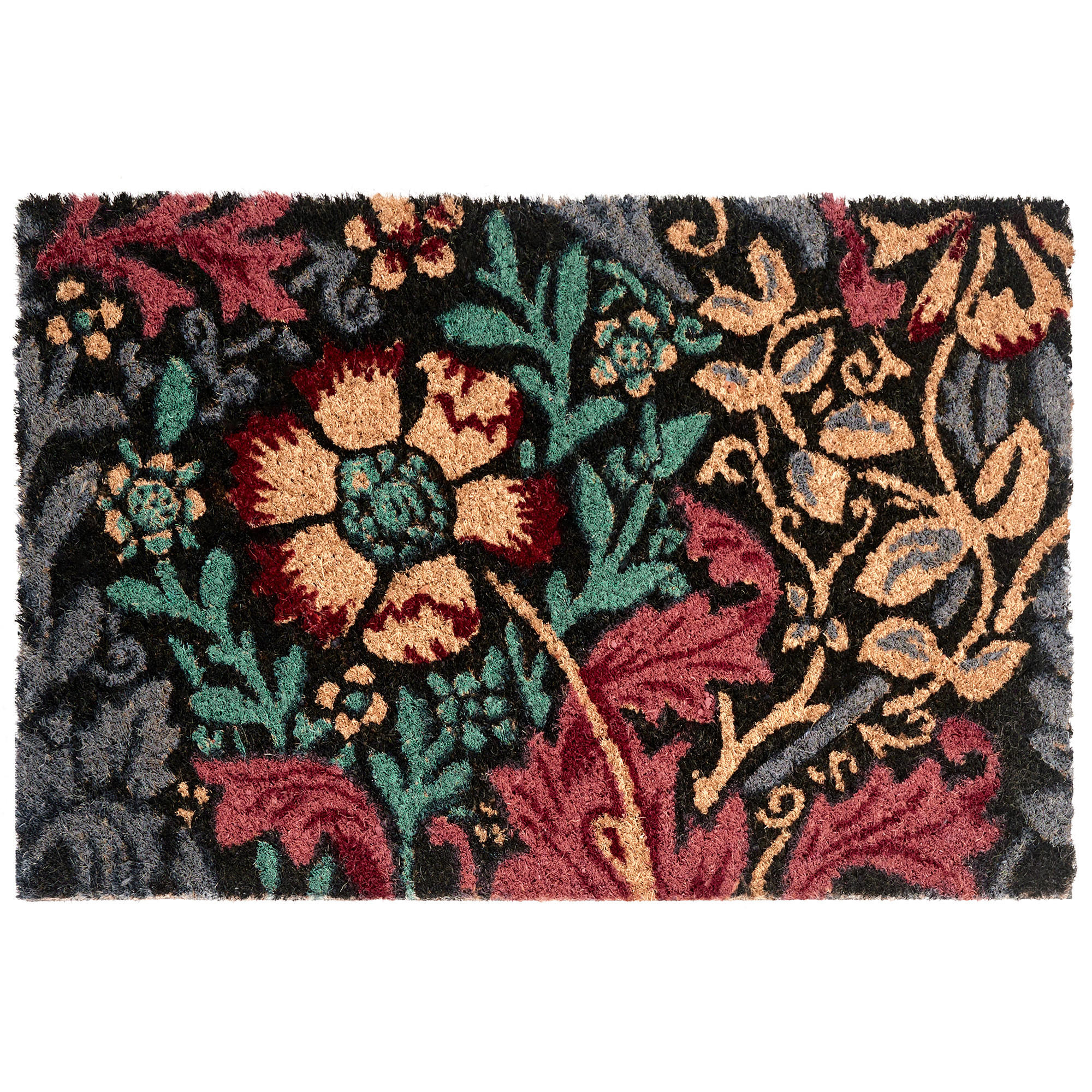 FUSSMATTE Bunt 50/80 cm Blume Kokosfasern Illiamna - Multicolor, Textil (50/80cm) - Beliani