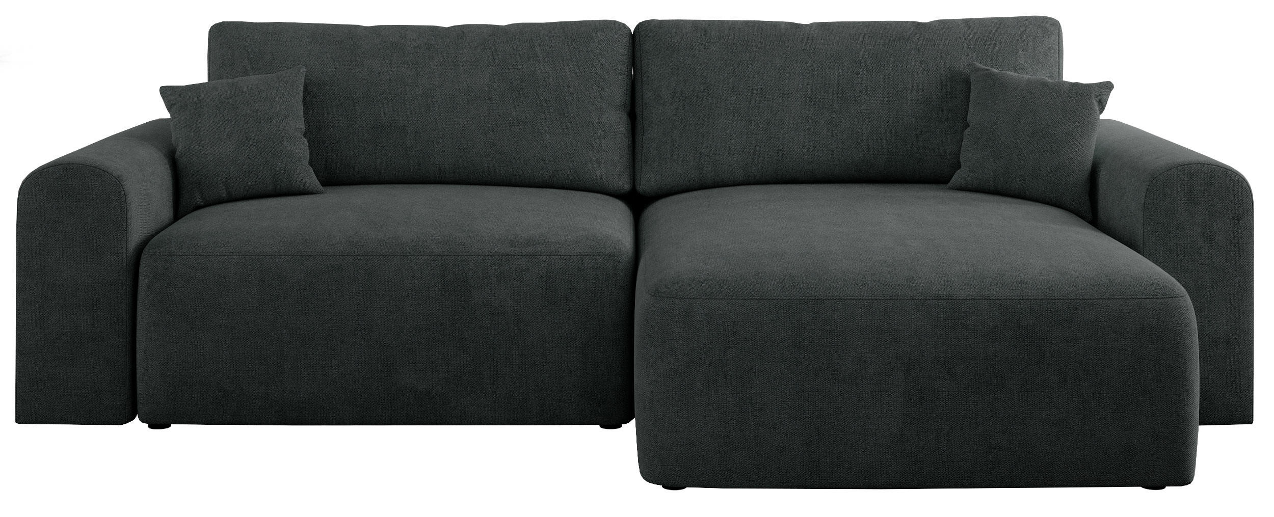 ECKSOFA NELSON Dunkelgrau Struktur - Dunkelgrau/Schwarz, Kunststoff/Textil (274/152cm) - MKS