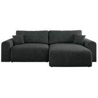 ECKSOFA NELSON Dunkelgrau Struktur - Dunkelgrau/Schwarz, Kunststoff/Textil (274/152cm) - MKS