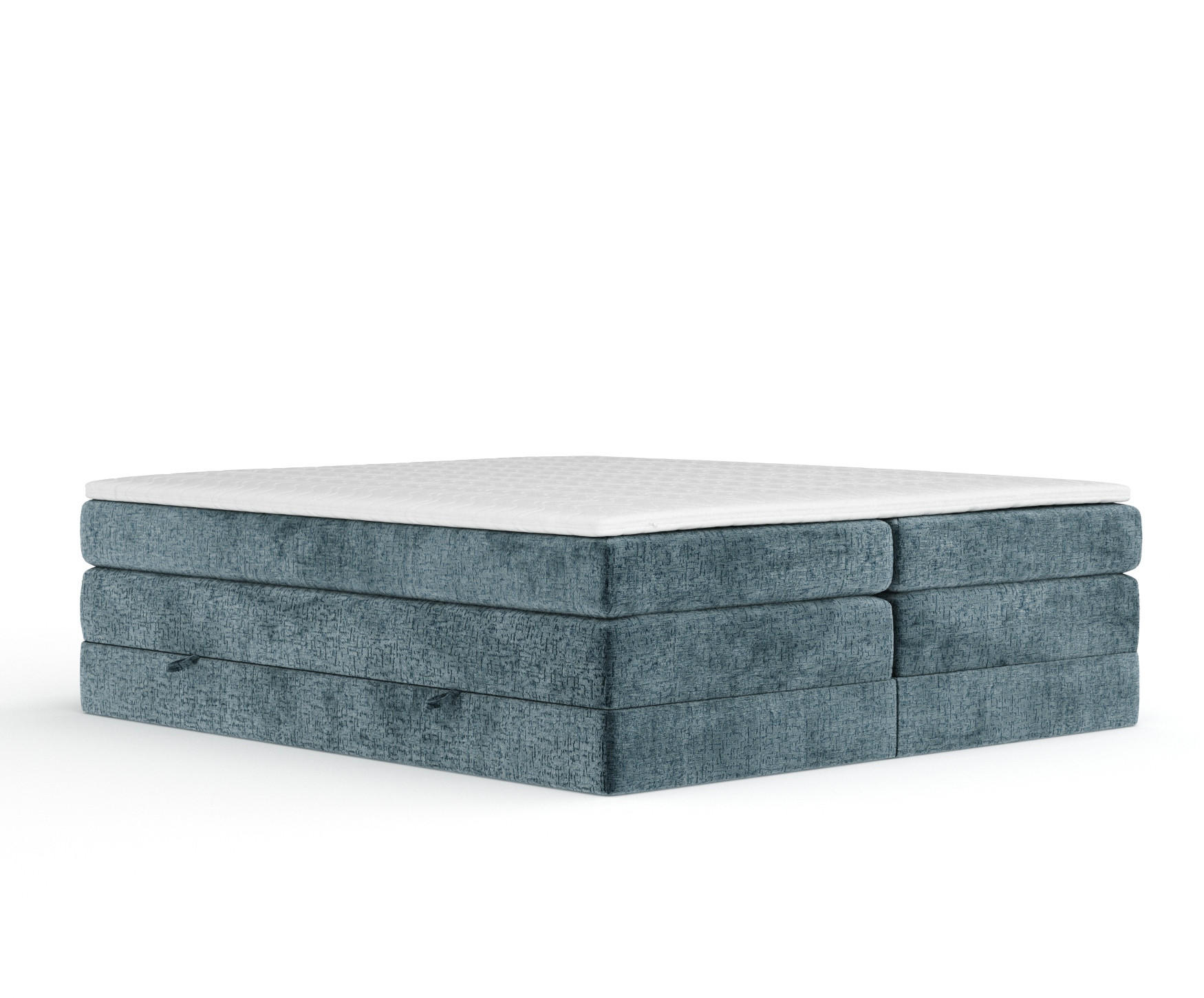 BOXSPRINGBETT Juniper Blau 200/200 cm - Blau/Schwarz, Holz/Holzwerkstoff (200/200cm) - Maison de Reve
