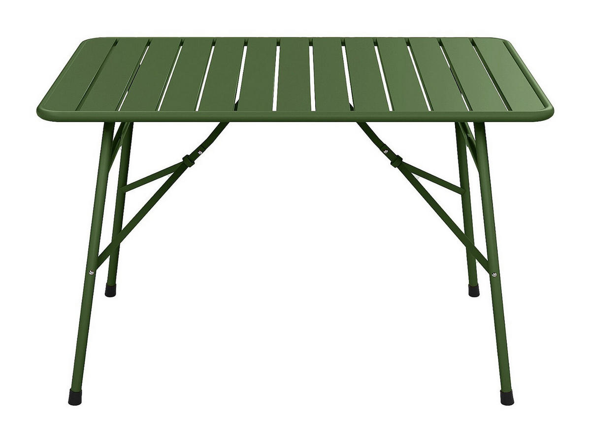 GARTENTISCH - 4 -Sitzer - Stahl - khaki - MIRMANDE - Grün, Metall (70/110/73.5cm) - Vente-Unique