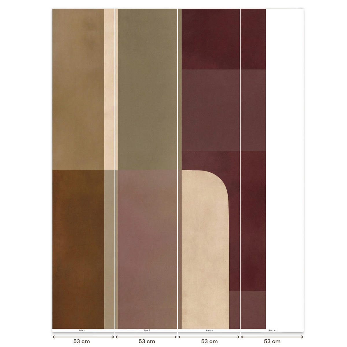 TAPETE - Unis - Abstrakt - Bordeaux - Linien - 180x280 cm - Multicolor, Papier (180/280cm) - OnlyWow
