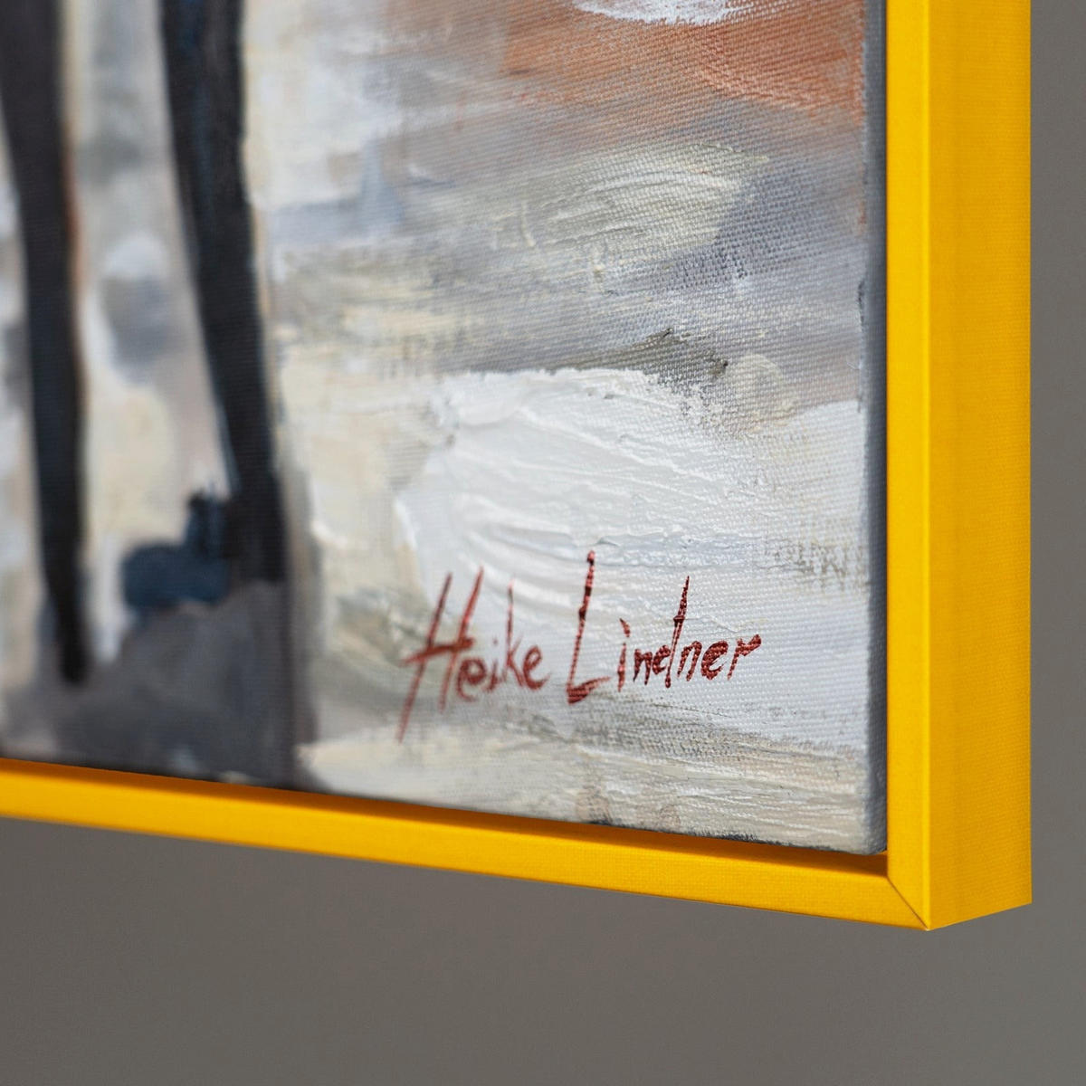 GEMÄLDE Städtische Atmosphäre Schattenfugenrahmen Gelb 140x100 cm - Gelb, Holz (140/100cm) - YS-art gallery