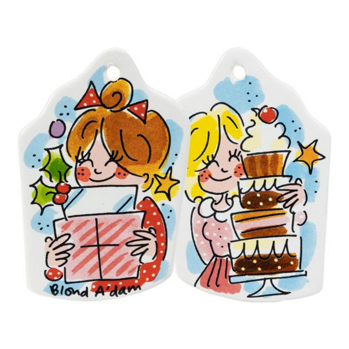 ANHÄNGER Weihnachten in Bunt - 9,5 x 5cm - Multicolor, Keramik (5/1/9.5cm) - Blond Amsterdam