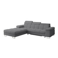ECKSOFA mit Schlaffunktion Ottomane Links COMA L 271x203x79 Grau Bouclé - Chromfarben, Holzwerkstoff/Textil (271/203cm) - ALTDECOR
