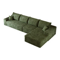 ECKSOFA DE-34857 3-Sitzer Chaiselongue rechts Grün - Grün, Textil (175/270cm) - ComfortXL