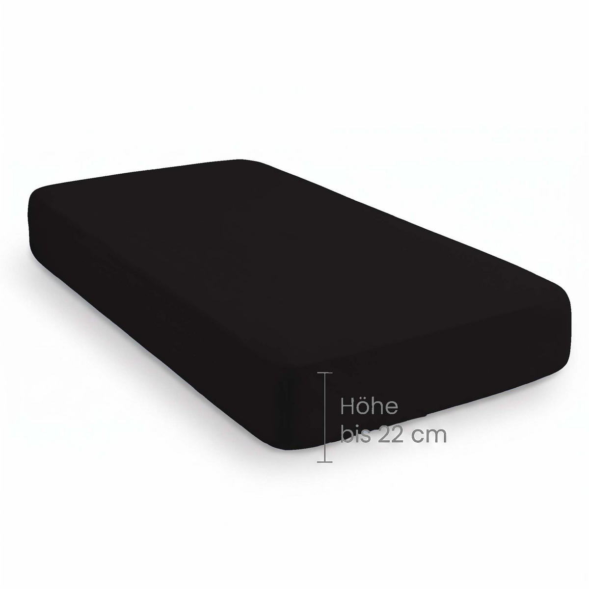 SPANNBETTTUCH Premium Frottee schwarz, 180x200 cm - 200x200 cm - Schwarz, Textil (200/200cm) - biberna