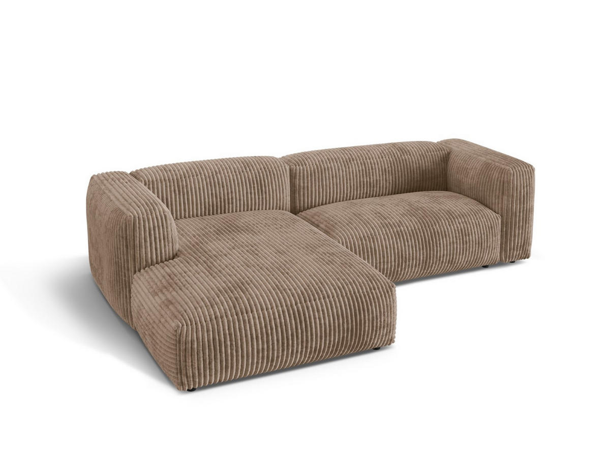 ECKSOFA modular links Martina aus Cord eichel 2 Sitzplätze - Rotbraun, Textil (176/283cm) - Micadoni