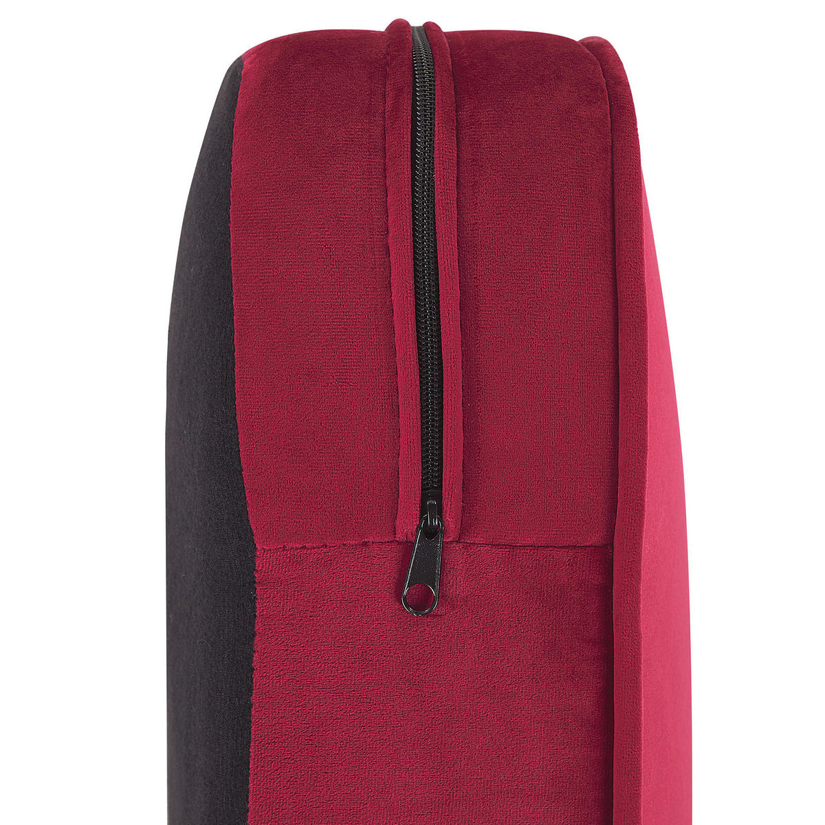 SESSEL Samtstoff dunkelrot Rautenmuster Chesterfield - Rot, Textil (110/70/75cm) - Beliani