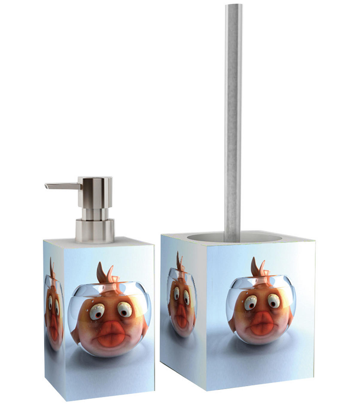 BADEZIMMER Set Goldfisch - Orange, Kunststoff (7/17/7cm) - Sanilo
