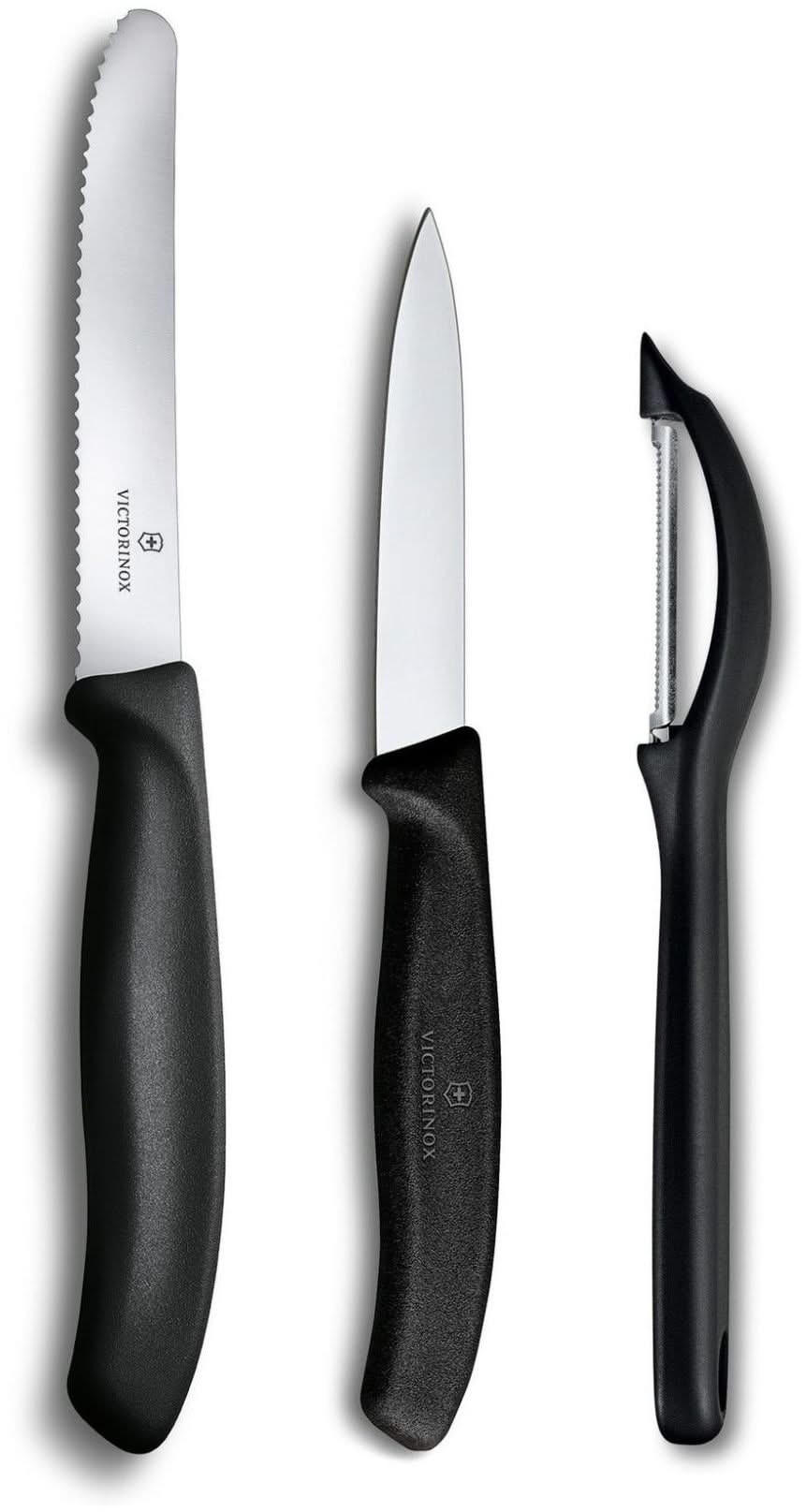 SCHÄLMESSER Messerset Swiss Classic - Schwarz - 3-teilig - Schwarz, Metall (1cm) - Victorinox