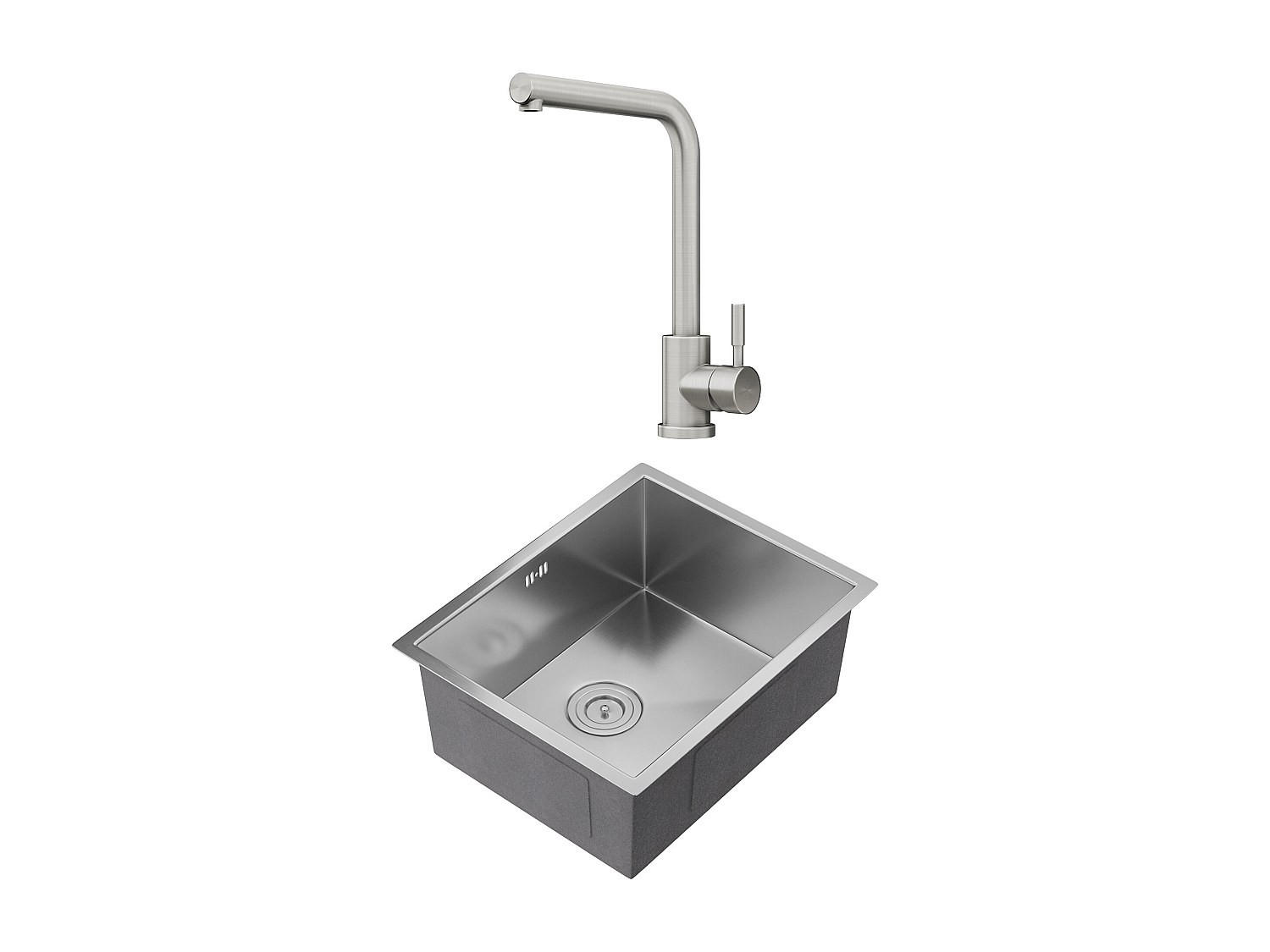 SPÜLE - 55 cm x 45 cm - metall - grau Soela - Grau, Metall (55/22/45cm) - Vente-Unique