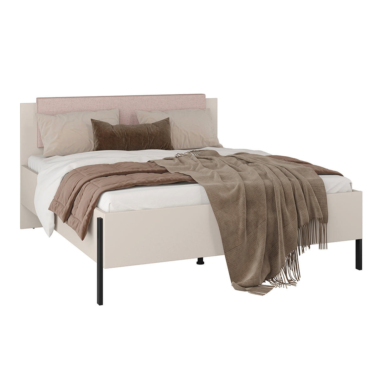 BETT 160/200 Bérénice Kaschmir - Beige, Holzwerkstoff (160/200cm) - Petits-meubles