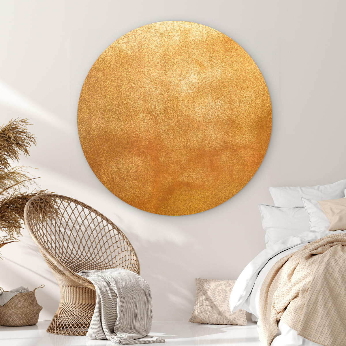 WANDBILD Eisen - Rost - Gold - Metall - Luxus 120x120 cm - Goldfarben, Kunststoff (120/120cm) - MuchoWow