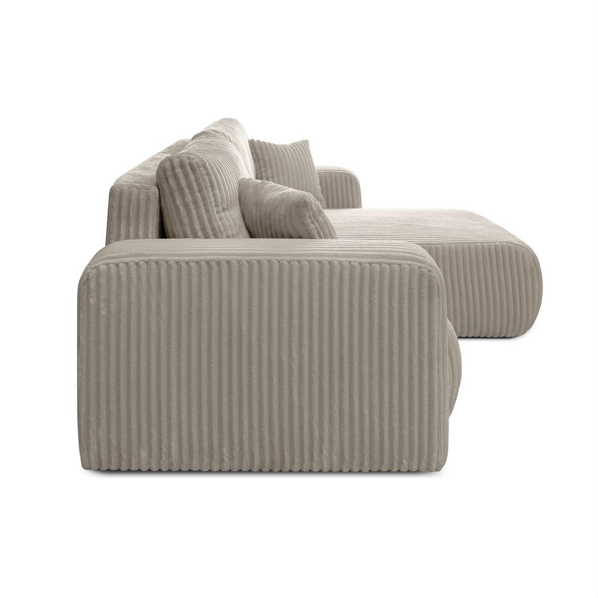 Ecksofa PRESTIGE SOFT mit Schlaffunktion und Bettkasten, Tilia 01 - Creme, Textil (277/143cm) - Lookway