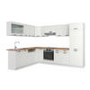 ECKKÜCHE R-Line Weiß Landhaus/Weiß 227 x 287 cm, AP Eiche - Creme/Weiß, Holzwerkstoff (287/81.6/60cm) - Vicco