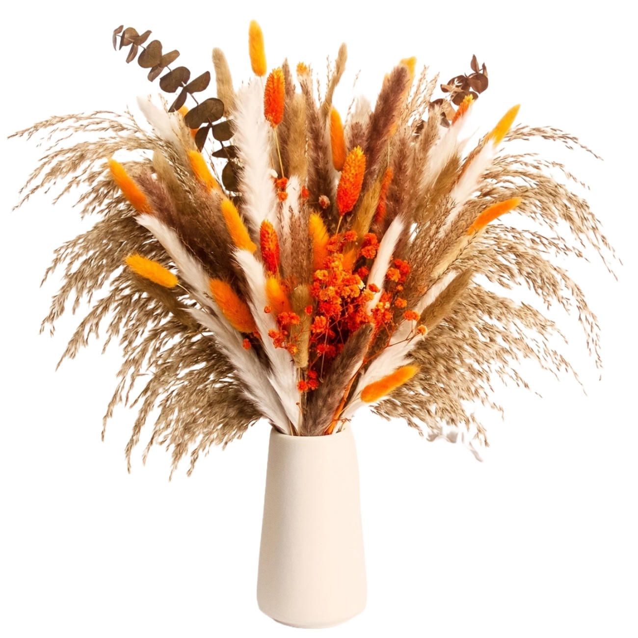 TROCKENBLUME Deko Blumenstrauß 60 Stück - Multicolor, Naturmaterialien (7cm) - Kaket