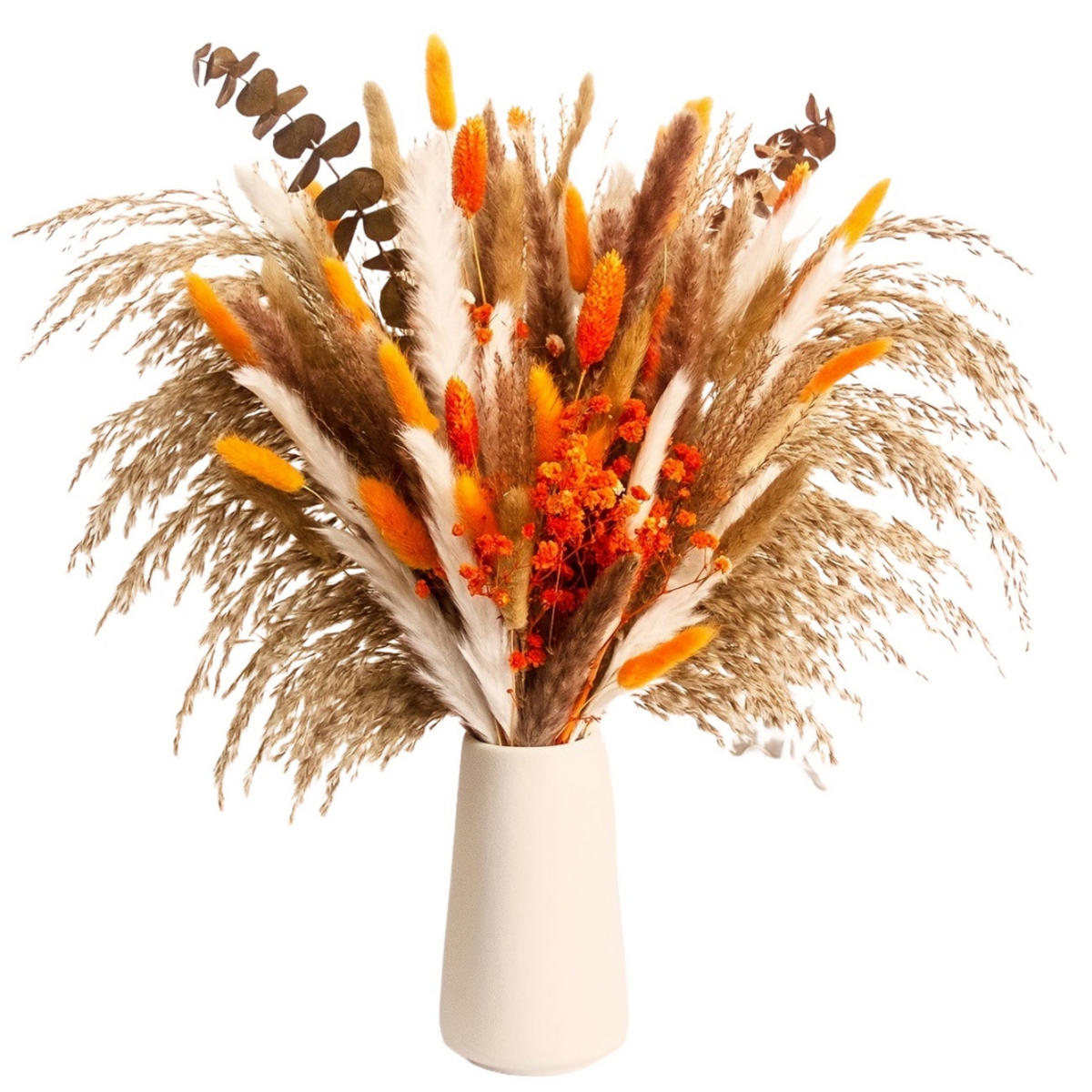 TROCKENBLUME Deko Blumenstrauß 60 Stück - Multicolor, Naturmaterialien (7cm) - Kaket