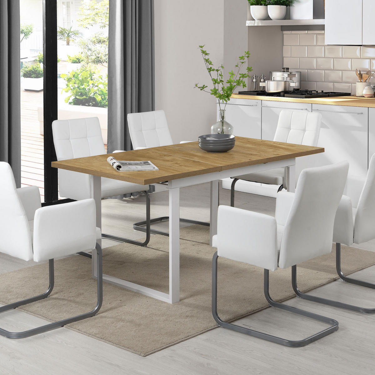 ESSTISCH LEVIN 120-160/80/76 cm Wildeiche - Wildeiche, Holz (80/120/76cm) - B&D Home