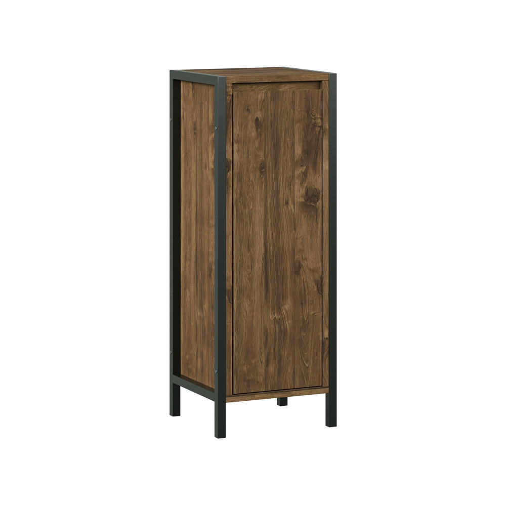 MIDISCHRANK Naola Eiche/Schwarz 30 x 80 cm mit 3 Fächern - Eichefarben/Schwarz, Holzwerkstoff (30/80/28cm) - Vicco