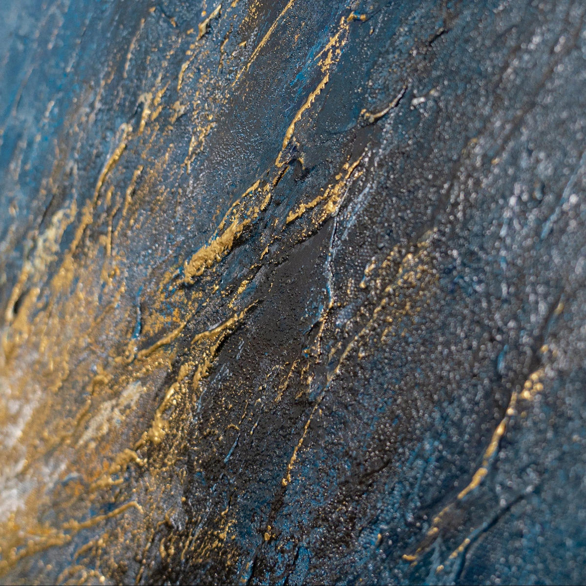 GEMÄLDE Feuersturm Schattenfugenrahmen Schwarz-Gold 70x50 cm - Schwarz Hochglanz, Holz (70/50cm) - YS-art gallery