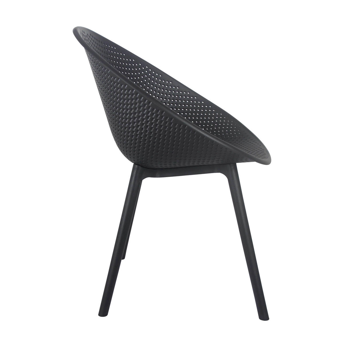GARTENSTUHL 4-tlg., Schwarz - Schwarz, Kunststoff (59/59cm) - Oviala