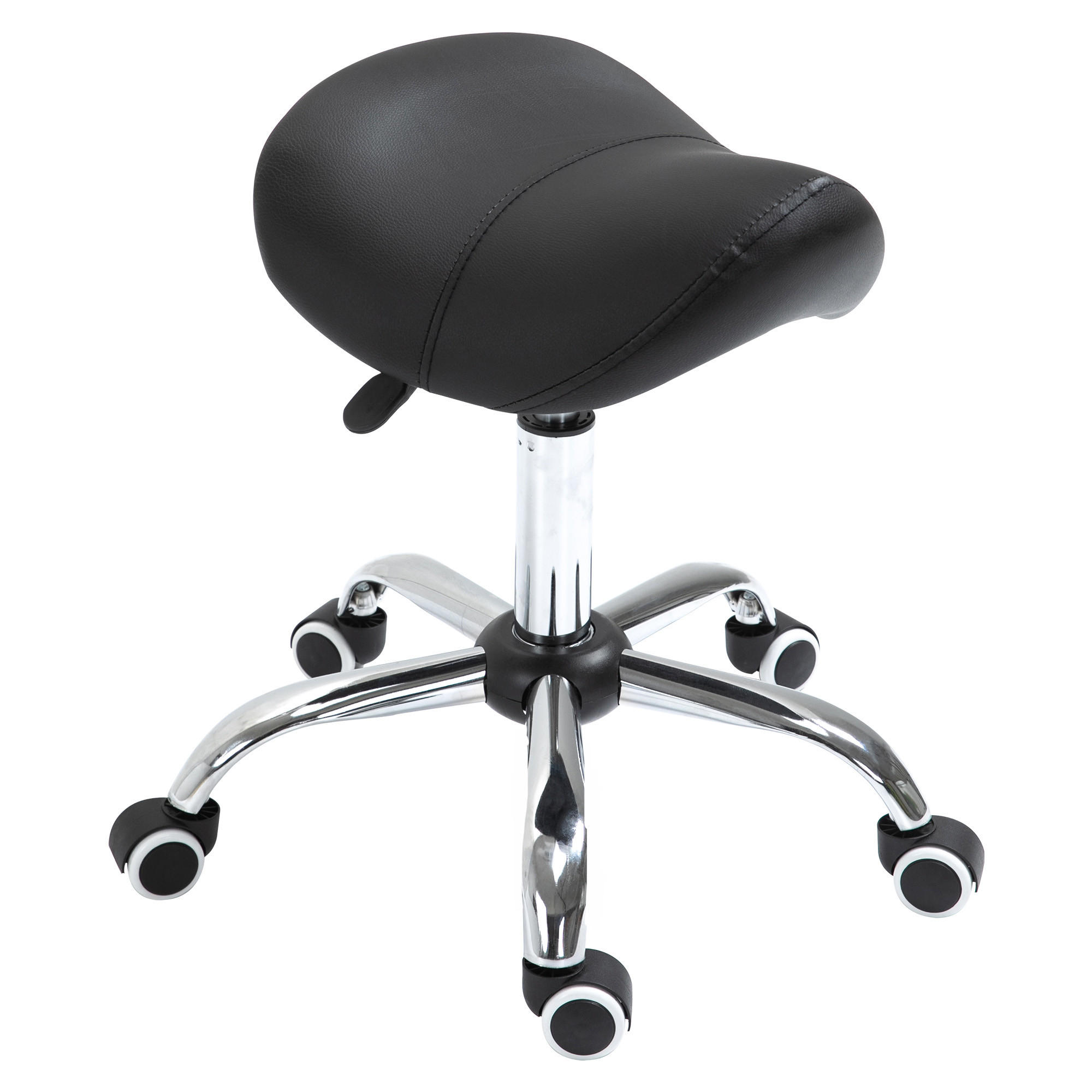 ARBETSPALL Snurrstol Snurrpall Rullpall Sadelpall Pall Svart - Svart, Plast (52/61/53cm) - HOMCOM