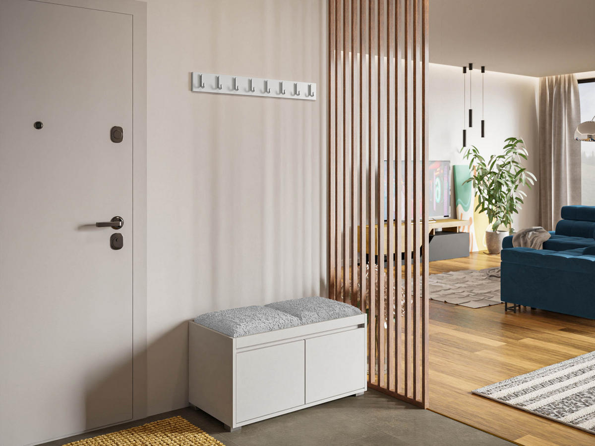 GARDEROBEN-SET Grawis 80 I - Silberfarben/Hellgrau, Holzwerkstoff/Kunststoff (84.5/45/34cm) - MIRJAN24