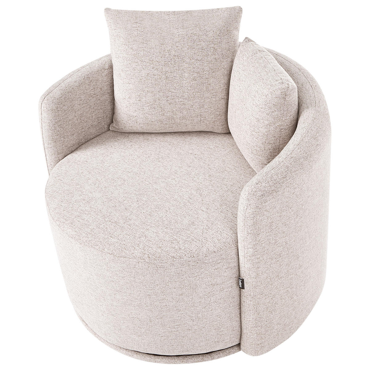 DREHSESSEL Stoff Beige Ennora - Beige, Textil (88/67/82cm) - Beliani