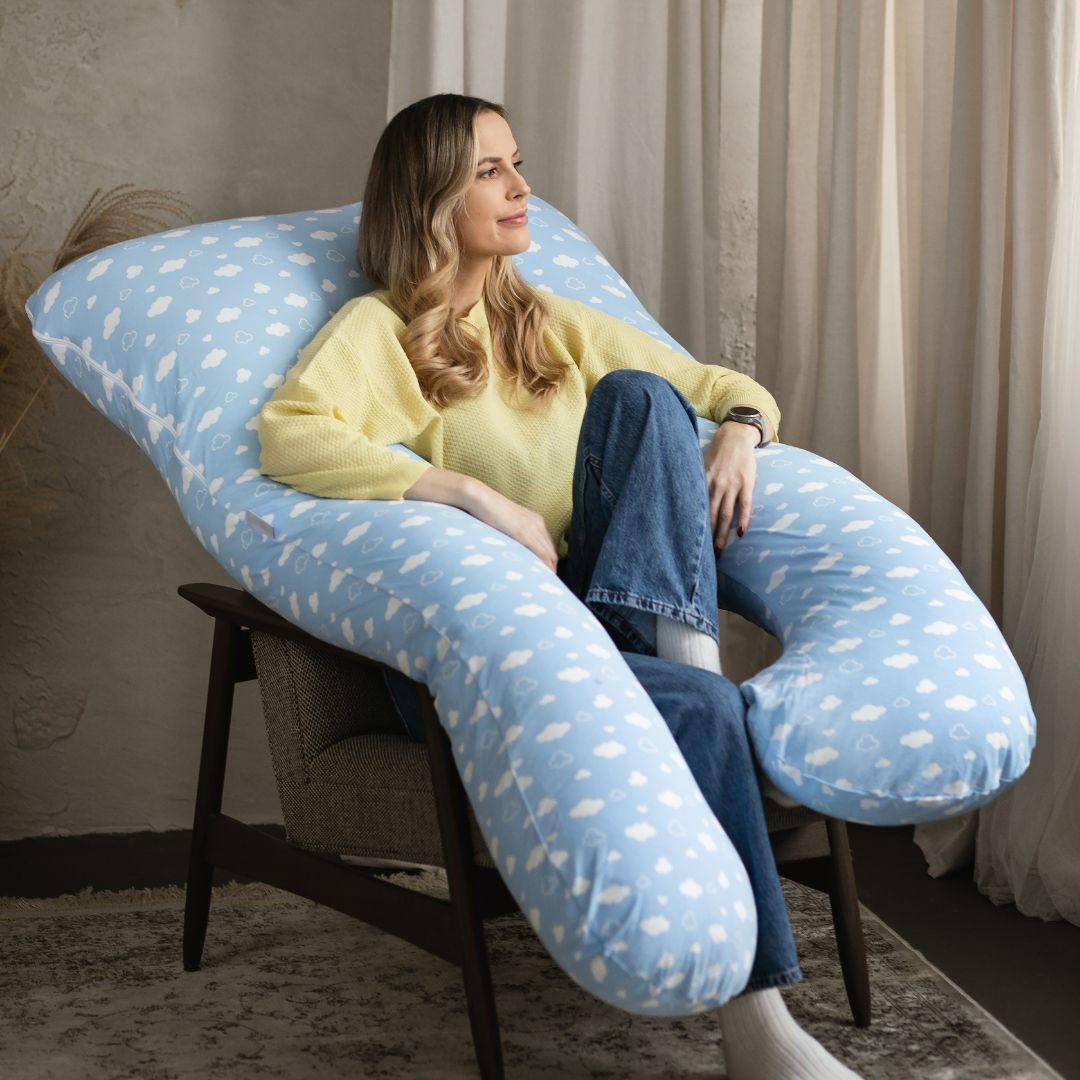 KOMFORTKISSEN - Wolken - Hellblau, Textil (100/150cm) - KomfortKissen