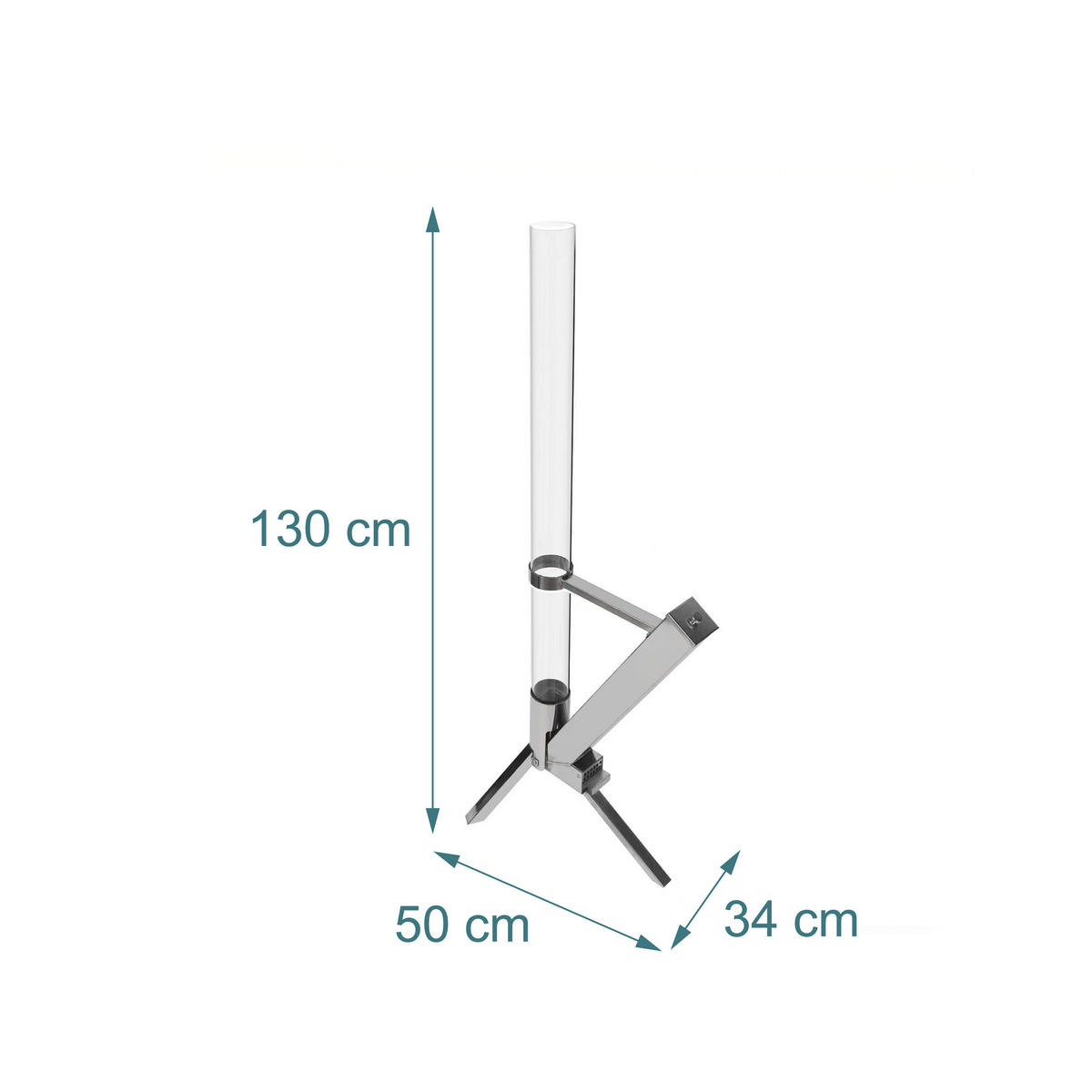 PELLETOVÁ pochodeň - různobarevná, kov/sklo (130cm) - Relaxdays
