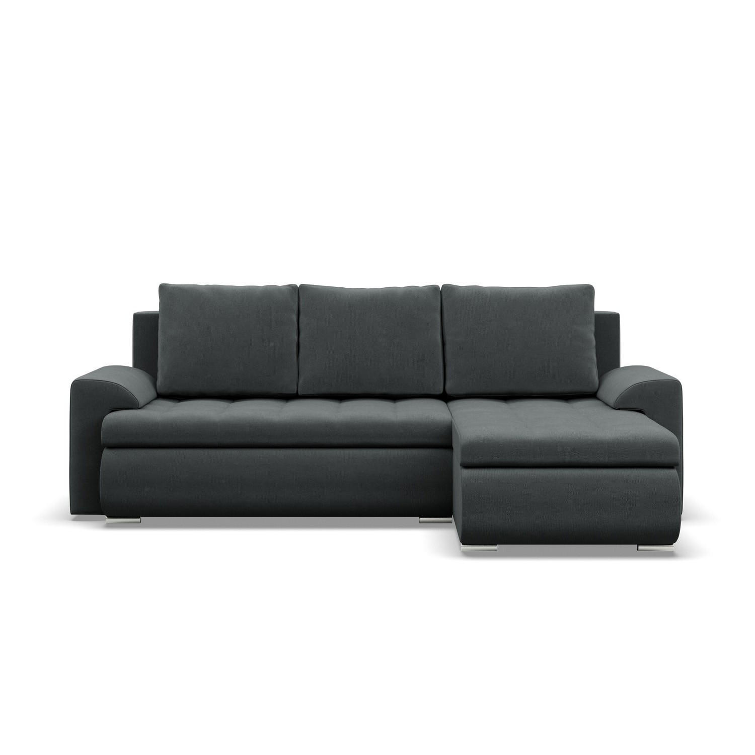 ECKSOFA RECHTS MIT SCHLAFFUNKTION FORESTA, Dunkelgrau - Dunkelgrau, Textil (230/159cm) - Mebligo