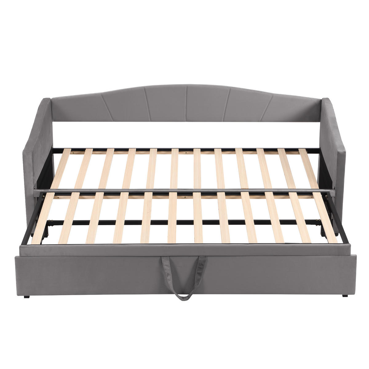 AUSZIEHBETT 90/180/200 cm DE-01584, in Grau - Grau, Holzwerkstoff (90/200cm) - ComfortXL