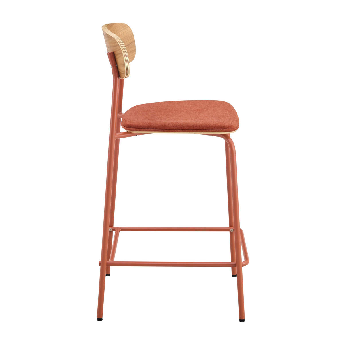 BARSTUHL 2-tlg., Orange - Orange, Holz (42/96/50cm) - Oviala