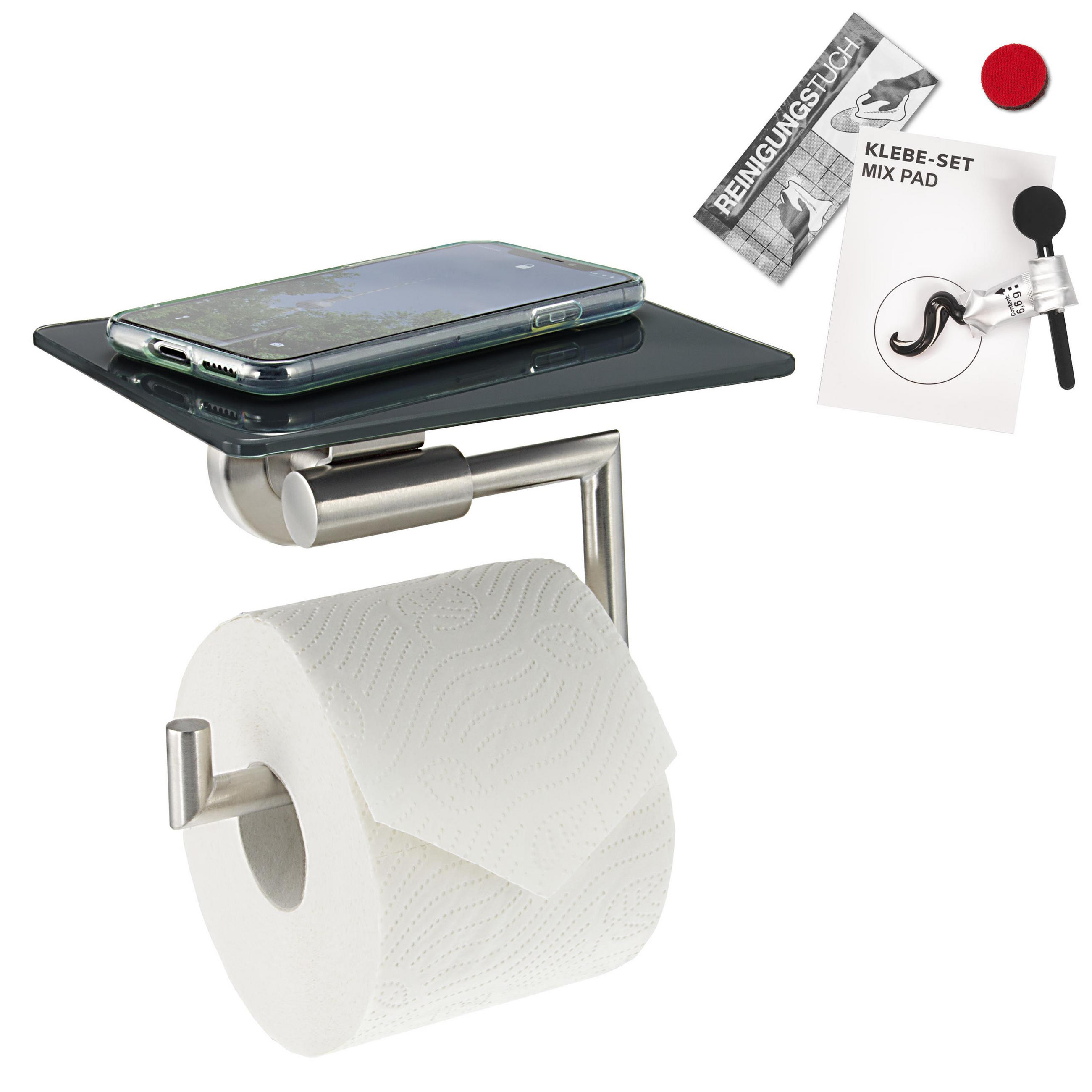 TOILETTENPAPIERHALTER PIAZZA, Edelstahl - Grau, Metall (17/13.4/13.5cm) - bremermann