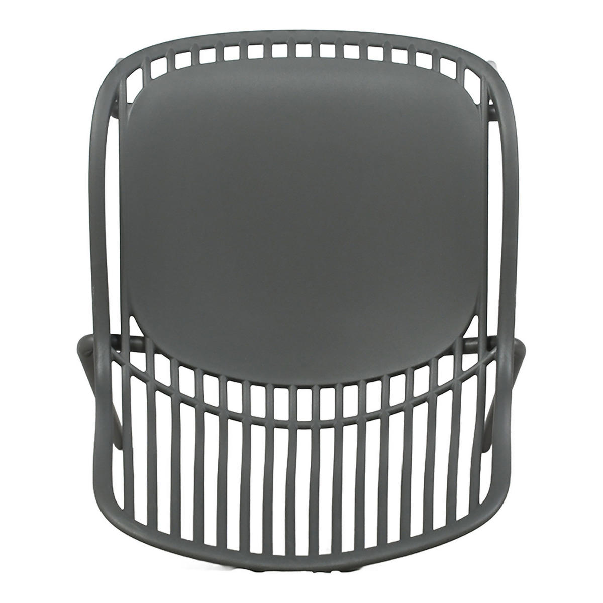 GARTENSTUHL - 4er-Set - Stahl / Polypropylen - Anthrazit, Kunststoff/Metall (51/82/54cm) - home24