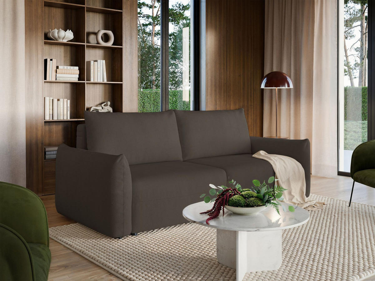 SCHLAFSOFA Theolla Braun - Schwarz/Braun, Textil/Metall (248/97/111cm) - Selsey