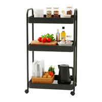 VOZÍK - černá, kov/plast (30/78/42.7cm) - Relaxdays