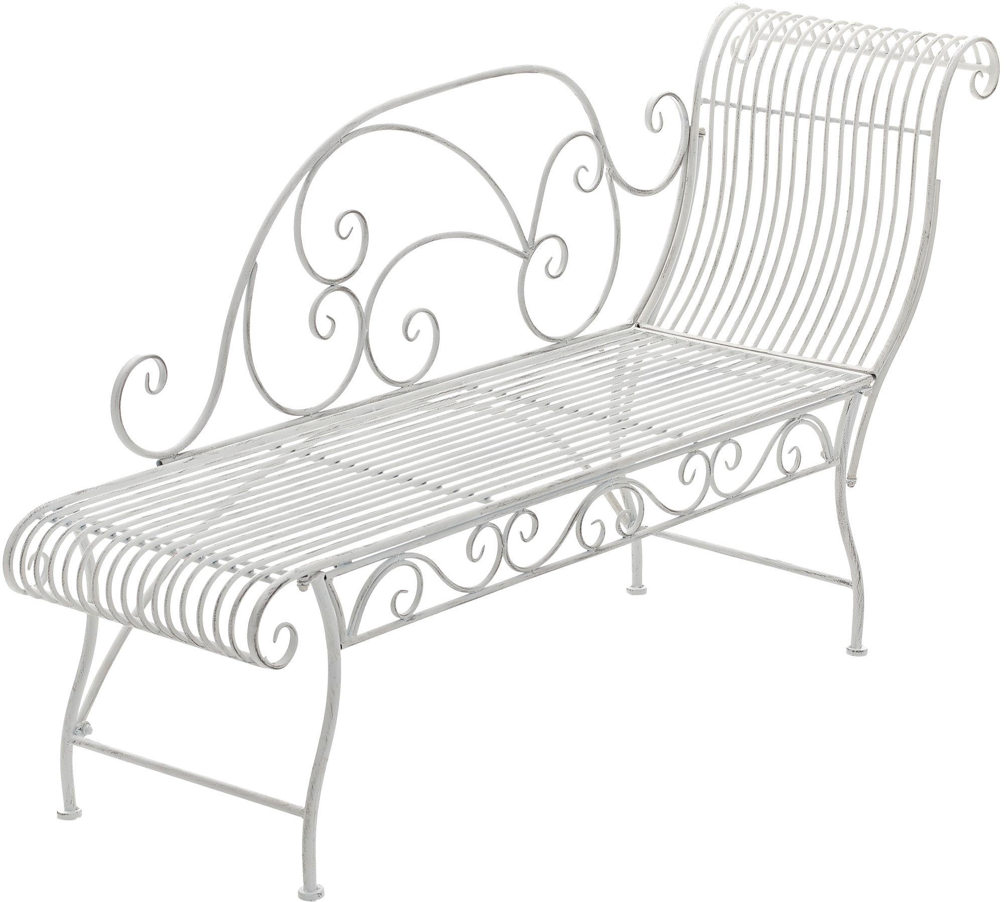 GARTENLIEGE Metall Antik Weiß - Perlmutt, Metall (156/78/46cm) - CLP