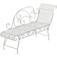GARTENLIEGE Metall Antik Weiß - Perlmutt, Metall (156/78/46cm) - CLP