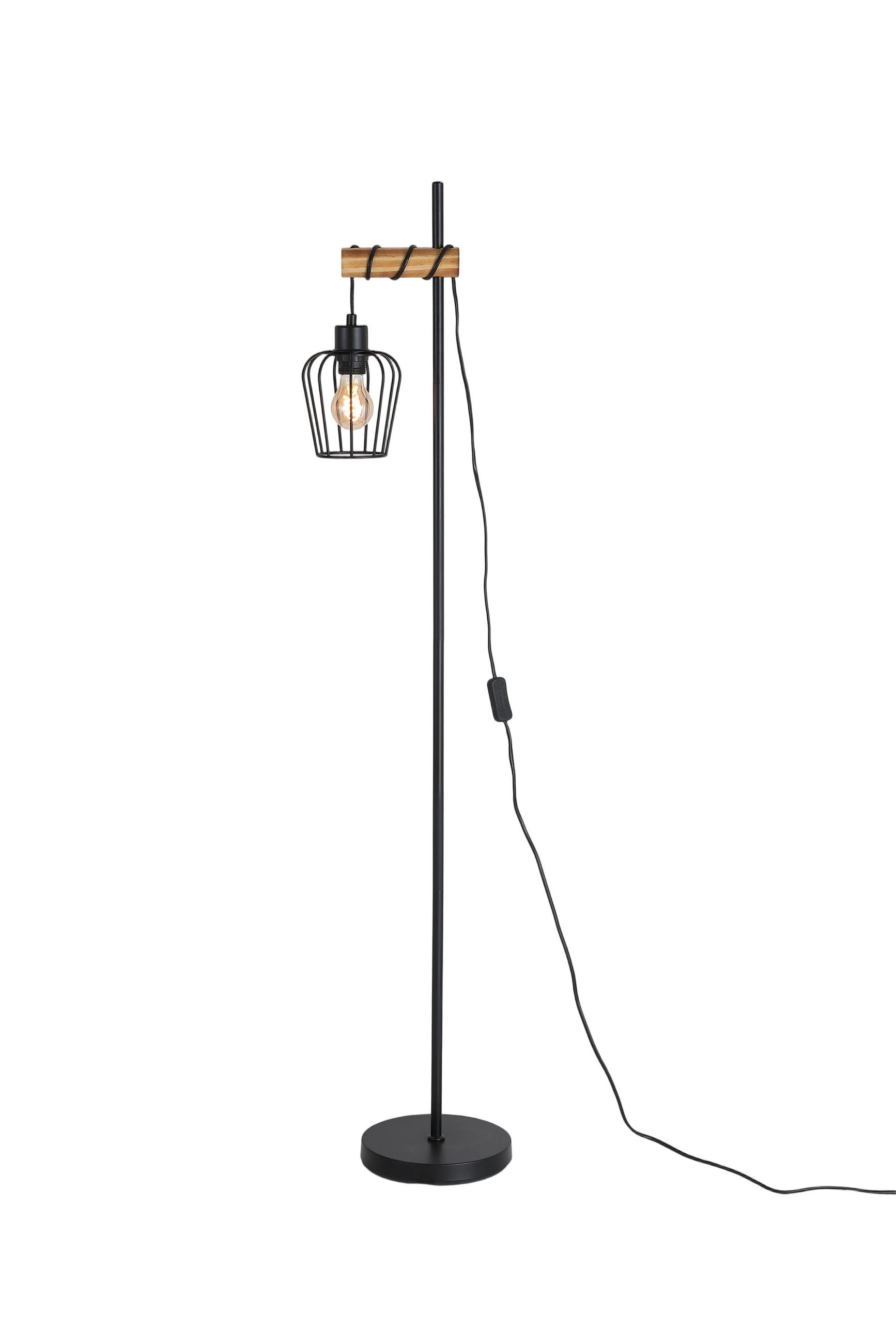 ZMH Stehlampe Schwarz 22x140x22 cm