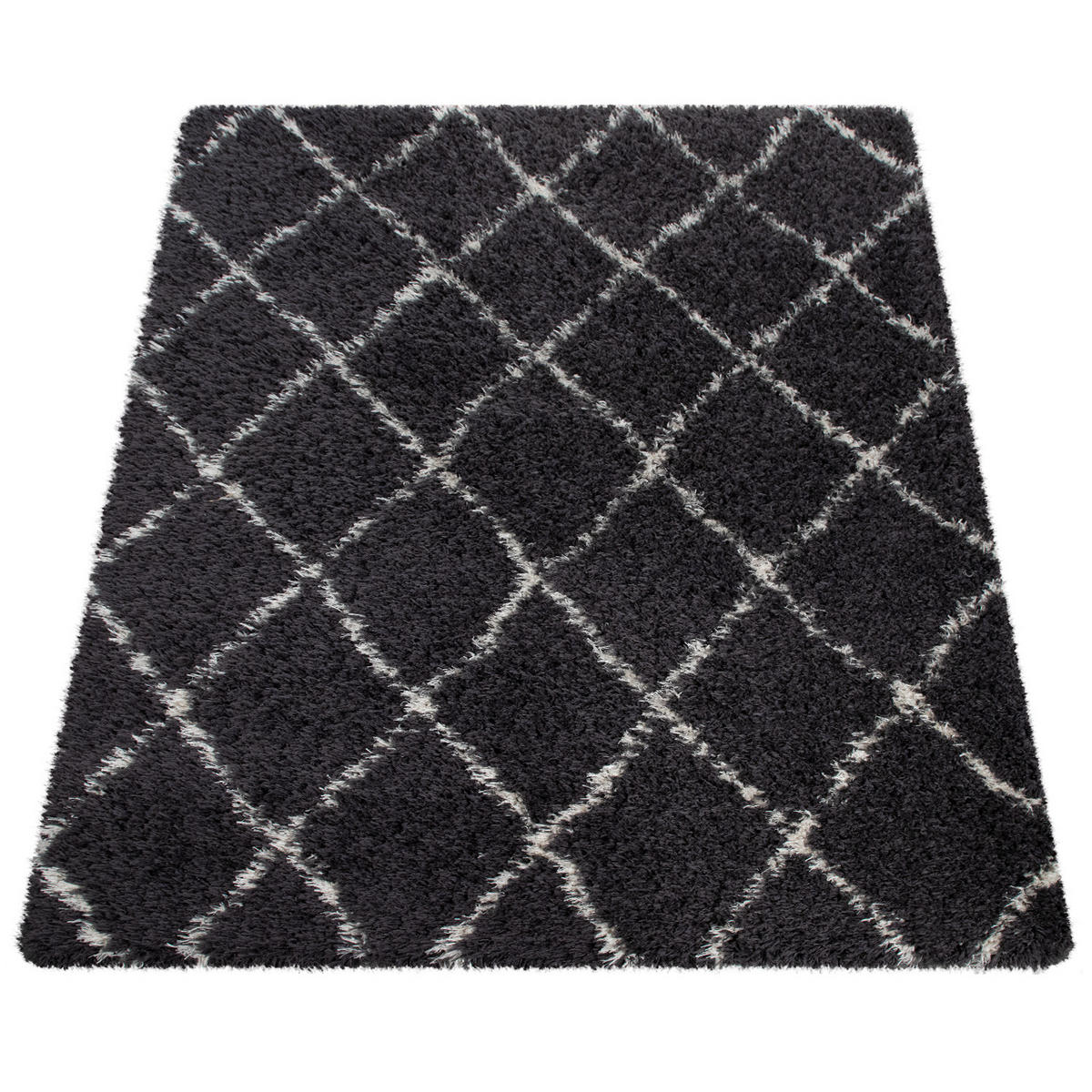 HOCHFLORTEPPICH 80/150 cm Kairo 730 - Anthrazit, Textil (80/150cm) - Paco Home