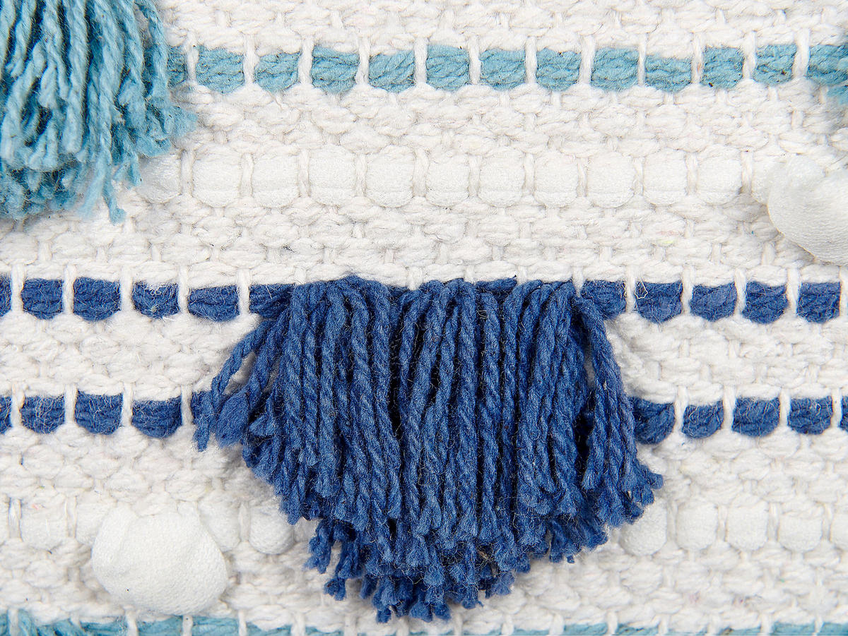 DEKOKISSEN 2er-Set Hellblau 45/45 cm Datura - Hellblau, Naturmaterialien/Textil (45/45cm) - Beliani