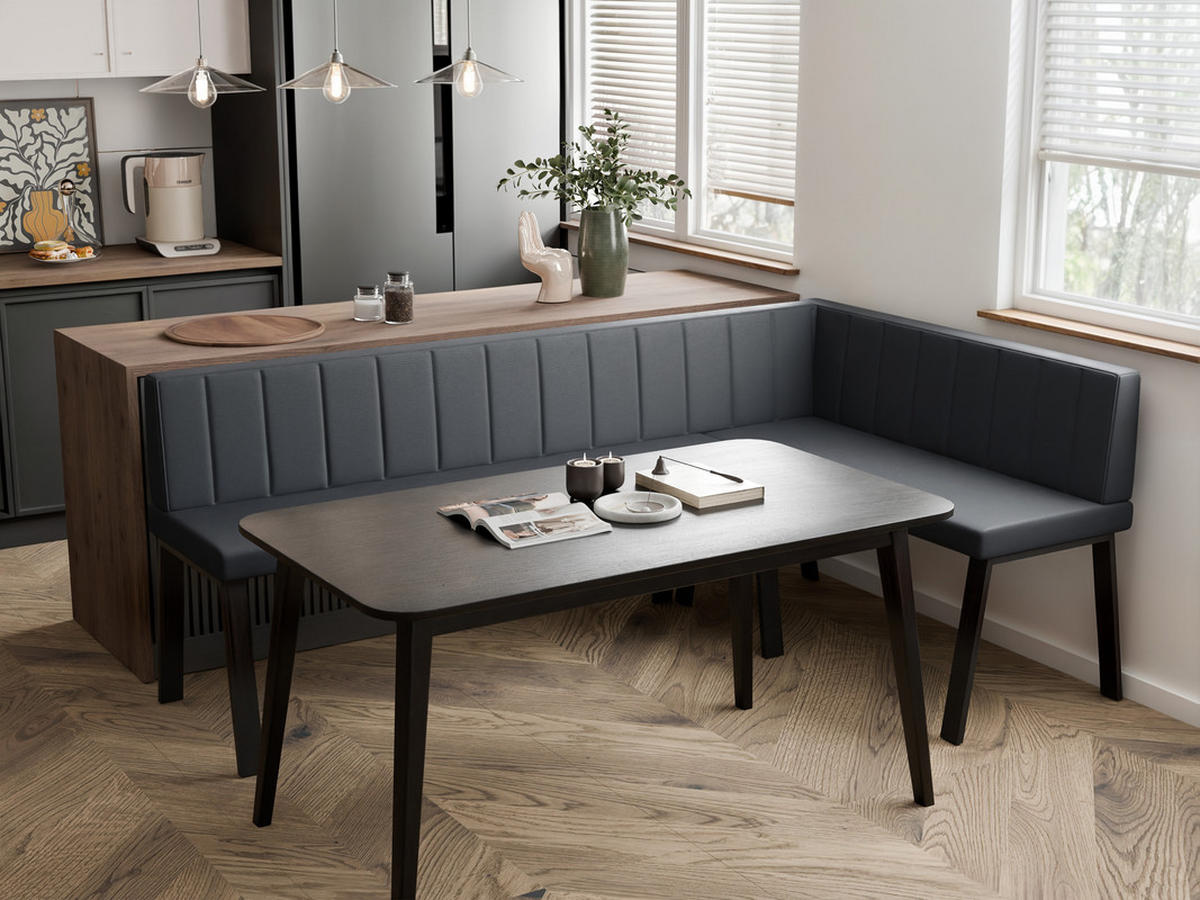 ECKBANK rechts MONO Y Kunstleder gesteppt, 142/196 cm Grau - Grau, Kunststoff/Textil (142/196cm) - Idohome