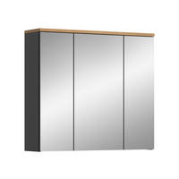 SPIEGELSCHRANK Canu Bad in Basalt grau Nachbildung und Artisan Nachbildung B/H/T: 80x73x21 cm - Grau, Holzwerkstoff (80/73/21cm)
